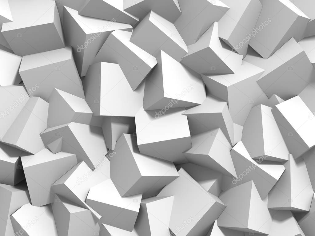 Abstract geometric background in white of cubes