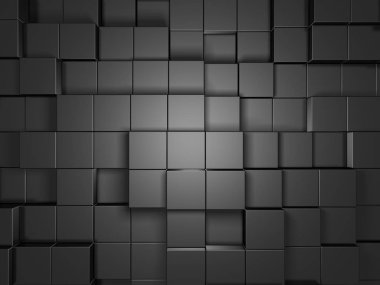 Soyut geometrik arka planda küpler metalik gümüş. 3D render.