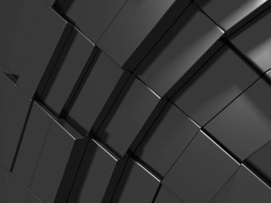Soyut geometrik arka planda küpler metalik gümüş. 3D render.