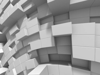 Geometrik arka plan beyaz küpler