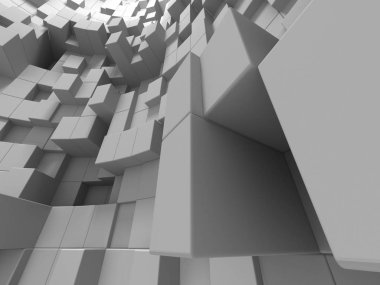 Geometrik arka plan beyaz küpler