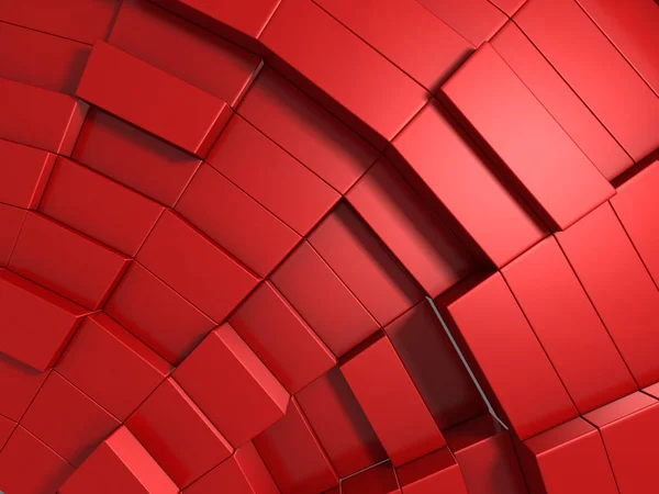 Fondo Geométrico Abstracto Rojo Cubos Renderizado — Foto de Stock