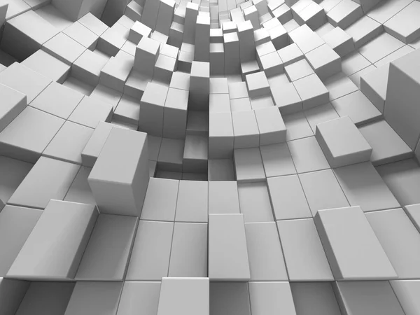Sfondo Geometrico Astratto Bianco Dei Cubi — Foto Stock