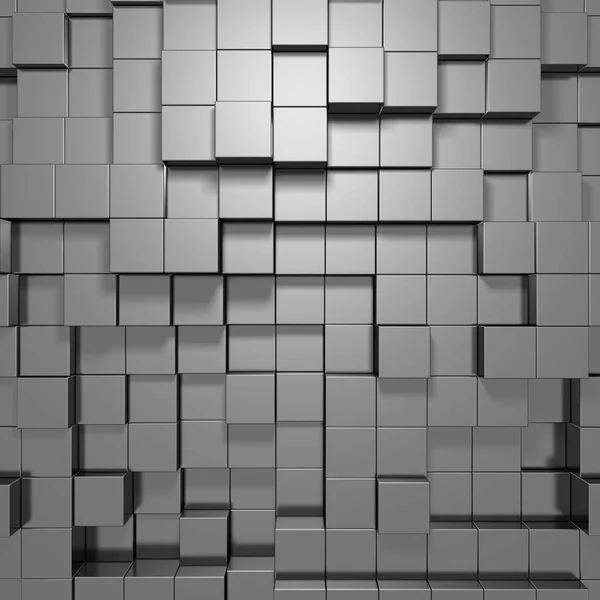 抽象几何背景在金属银立方体 — 图库照片