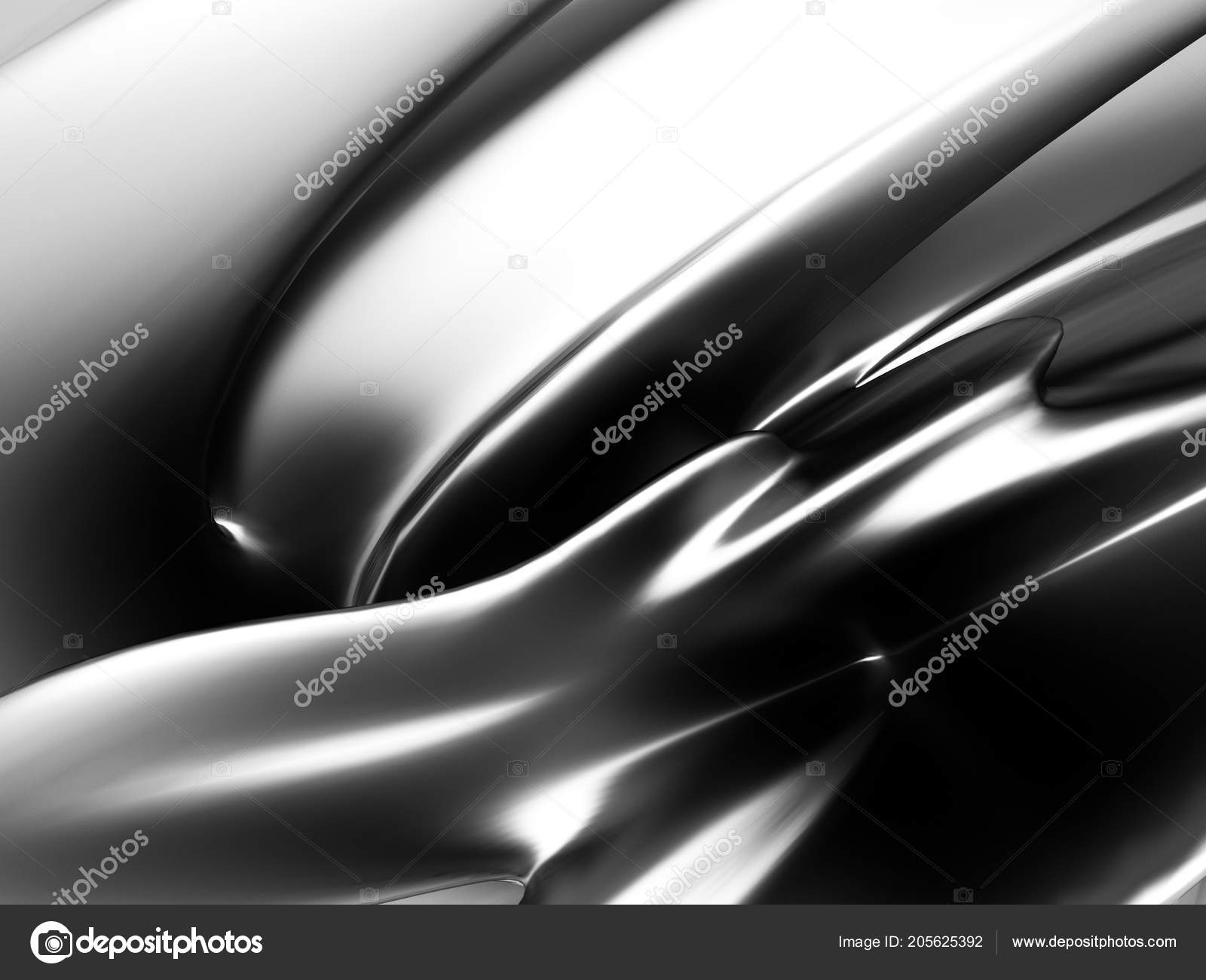 Elegant Geometric Minimalistic Chrome Background Curved Wave Lines ...