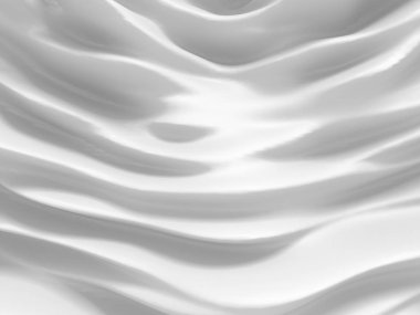 Eğri dalga hatları ile zarif beyaz arka plan. 3D render illüstrasyon.