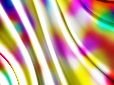 Dalgalı parlak renkli parlak Metalik arka plan. 3D render illüstrasyon.