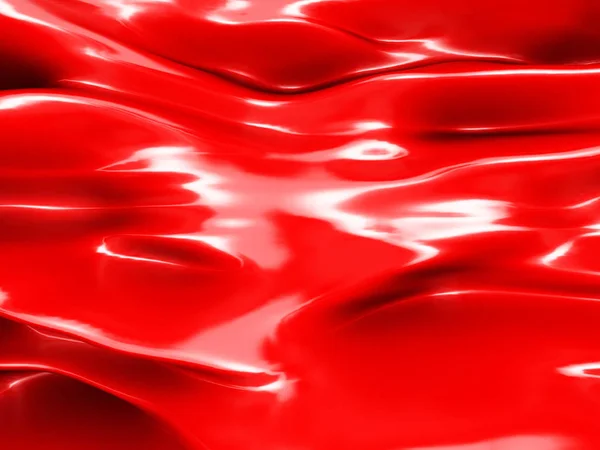 Elegante Fundo Metálico Vermelho Com Linhas Onda Curvas Renderizar Ilustração — Fotografia de Stock