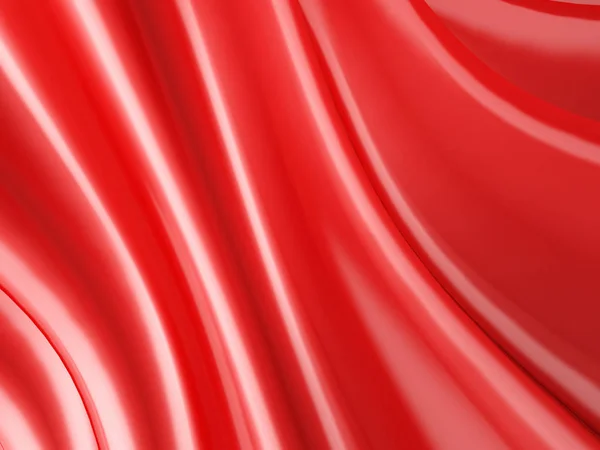 Elegante Sfondo Metallico Rosso Con Linee Onda Curve Illustrazione Rendering — Foto Stock