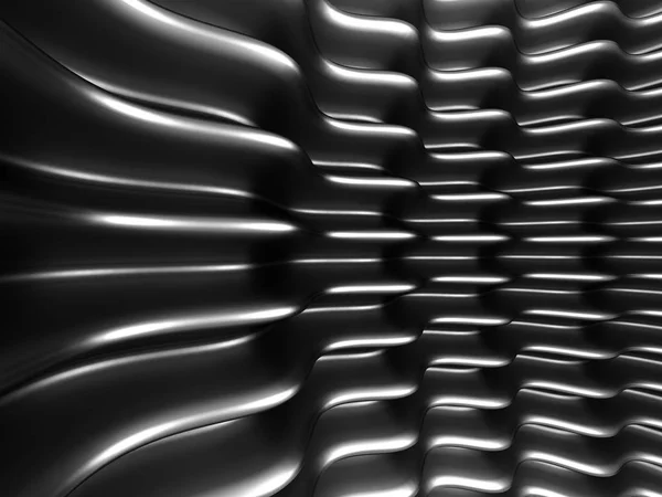 Элегантный Геометрический Минималистичный Хромированный Фон Изогнутыми Волновыми Линиями Трехмерная Иллюстрация — стоковое фото