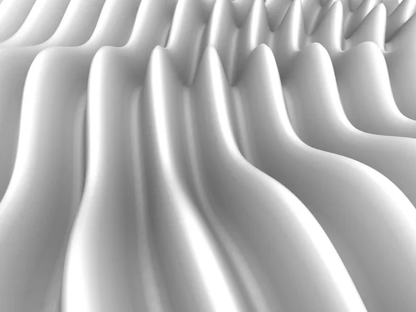 优雅的白色背景与弯曲的波浪线 渲染插图 — 图库照片