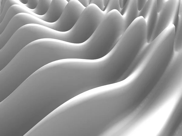 Элегантный Белый Фон Изогнутыми Волновыми Линиями Трехмерная Иллюстрация — стоковое фото