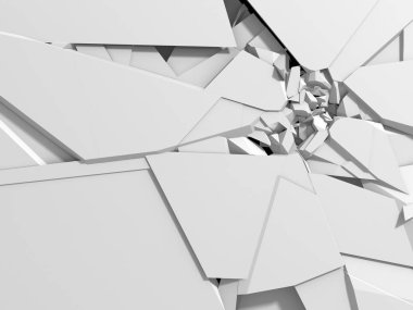 Kırık beyaz taş duvar delik.