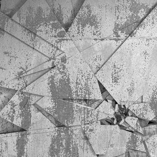 Trou Fissuré Dans Mur Béton Grungy — Photo