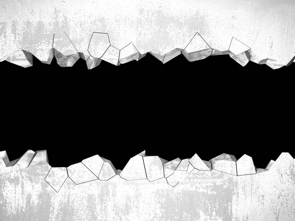 Dark Cracked Broken Wall Concrete Wall Grunge Background Render Illustration — Stock Photo, Image