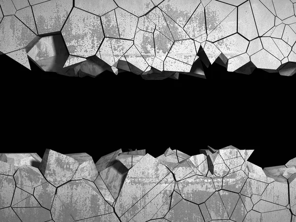 Темна Тріснула Розбита Стіна Бетонній Стіні Гранж Фону Ілюстрація Рендеринга — стокове фото