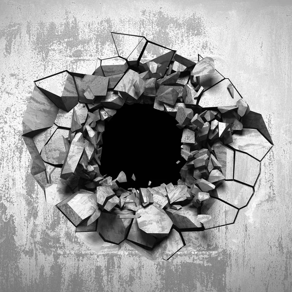 Dark Cracked Broken Wall Concrete Wall Grunge Background Render Illustration — Stock Photo, Image