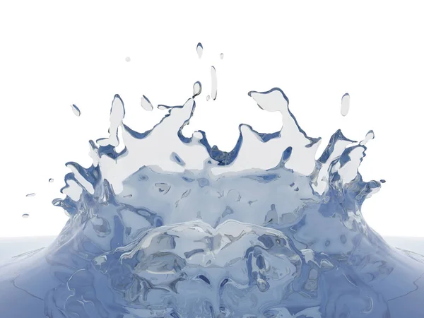 Splashing Blue Sparkling Pure Water Abstract Nature Background Render Illustration — Stock Photo, Image