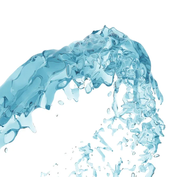 Брызги Синей Сверкающей Чистой Воды Абстрактный Природный Фон Трехмерная Иллюстрация — стоковое фото