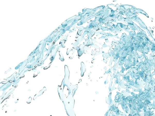 Spruzzando Acqua Pura Frizzante Blu Sfondo Astratto Della Natura Illustrazione — Foto Stock