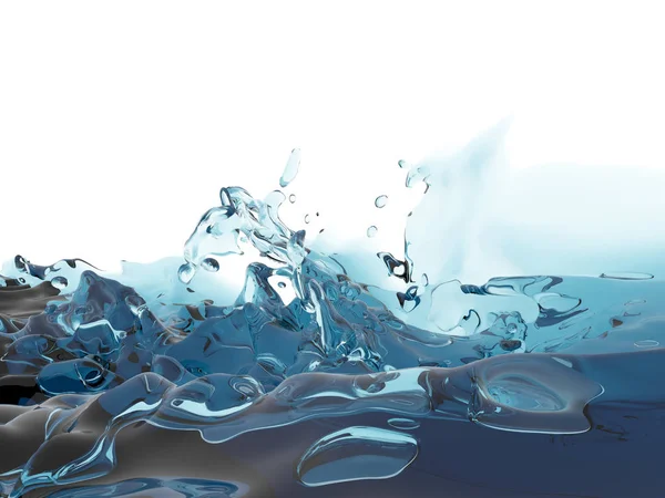 Splashing Blue Sparkling Pure Water Abstract Nature Background Render Illustration — Stock Photo, Image