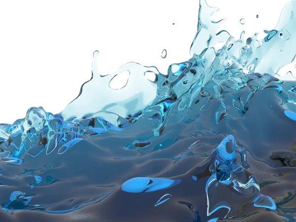 Splashing Blue Sparkling Pure Water Abstract Nature Background Render Illustration — Stock Photo, Image