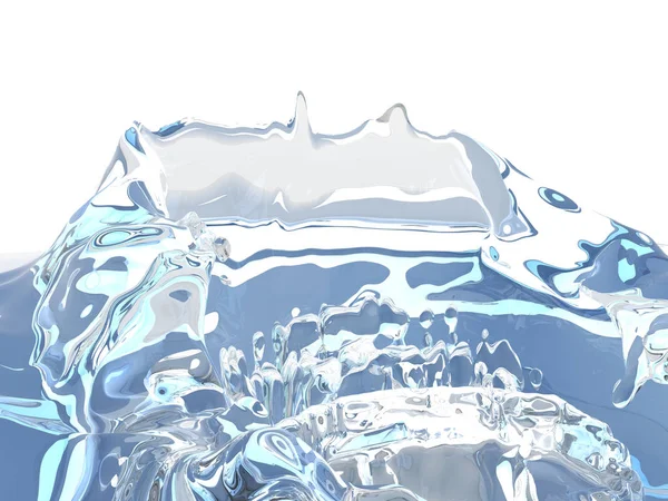 Espalhando Água Pura Espumante Azul Fundo Abstrato Natureza Renderizar Ilustração — Fotografia de Stock