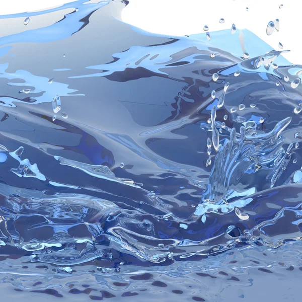 Spruzzando Acqua Pura Frizzante Blu Sfondo Astratto Della Natura Illustrazione — Foto Stock