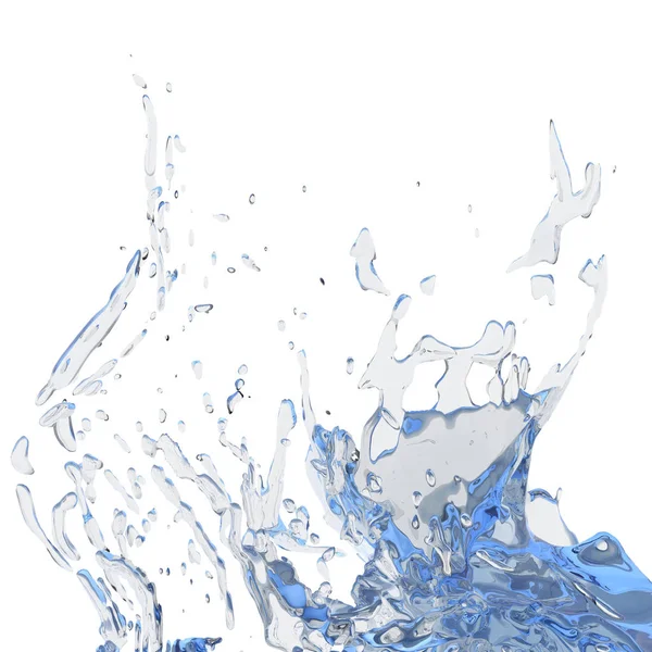 Splashing Blue Sparkling Pure Water Abstract Nature Background Render Illustration — Stock Photo, Image