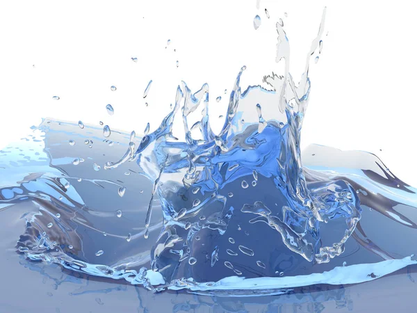 Splashing Blue Sparkling Pure Water Abstract Nature Background Render Illustration — Stock Photo, Image