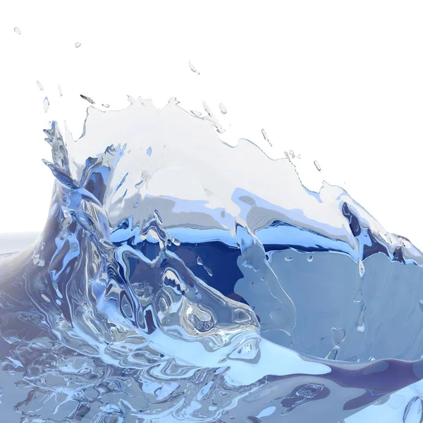Clean Water Splash White Background Render Illustrati — Stock Photo, Image