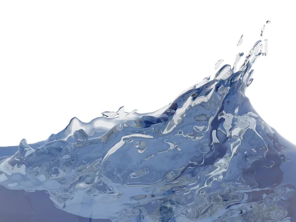 飞溅的蓝色波光粼粼的纯净水 抽象的自然背景 渲染插图 — 图库照片