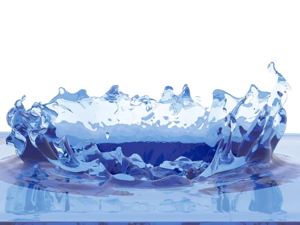 Blauwe Sprankelende Zuiver Water Spatten Abstracte Aard Achtergrond Render Illustratie — Stockfoto