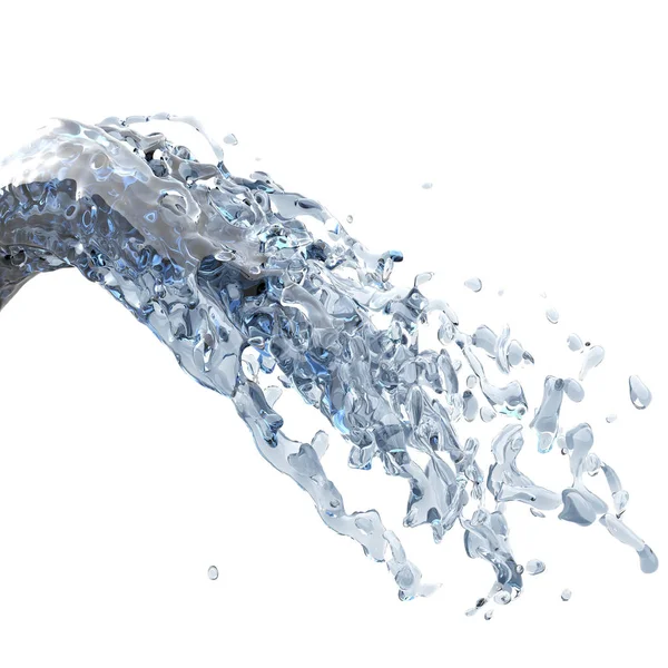 Splashing Blue Sparkling Pure Water Abstract Nature Background Render Illustration — Stock Photo, Image