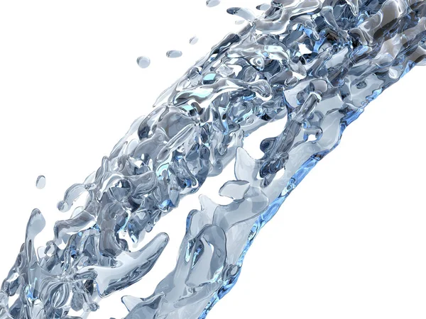 Blauwe Sprankelende Zuiver Water Spatten Abstracte Aard Achtergrond Render Illustratie — Stockfoto