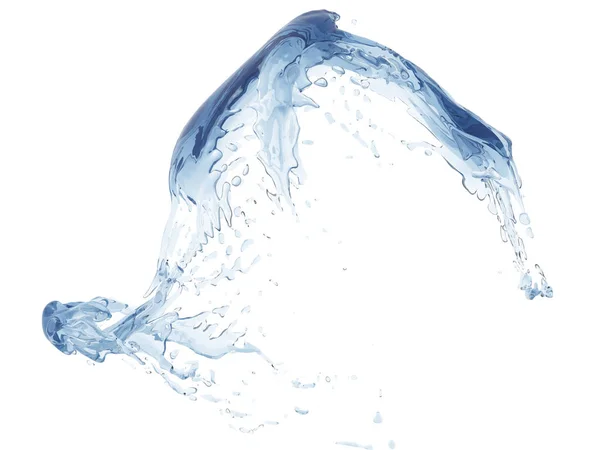 Salpicando Agua Pura Brillante Azul Fondo Abstracto Naturaleza Ilustración Renderizado — Foto de Stock