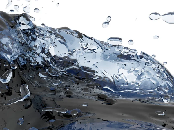 Splashing Blue Sparkling Pure Water Abstract Nature Background Render Illustration — Stock Photo, Image