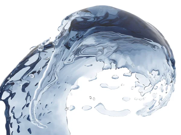 飞溅的蓝色波光粼粼的纯净水 抽象的自然背景 渲染插图 — 图库照片
