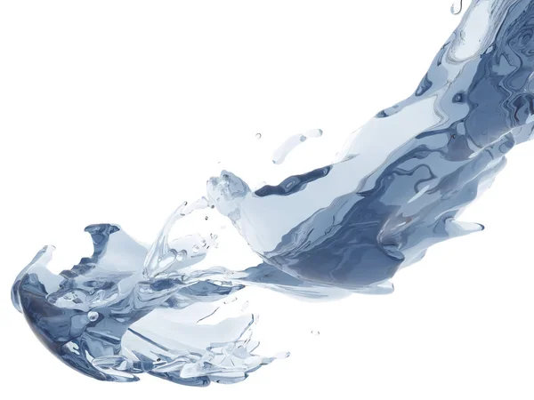 Blauwe Sprankelende Zuiver Water Spatten Abstracte Aard Achtergrond Render Illustratie — Stockfoto