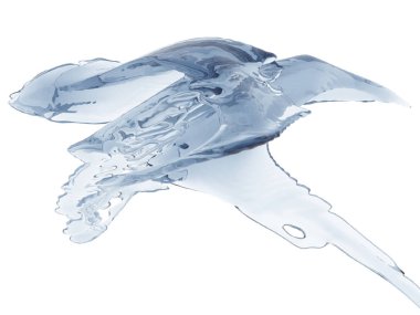 Mavi parlak saf su sıçramasına. Soyut doğa arka plan. 3D render illüstrasyon