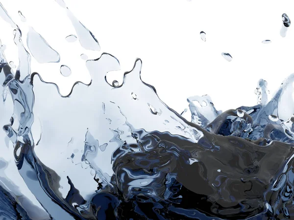 Splashing Blue Sparkling Pure Water Abstract Nature Background Render Illustration — Stock Photo, Image