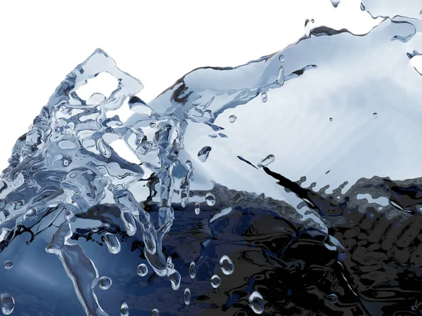 Salpicando Agua Pura Brillante Azul Fondo Abstracto Naturaleza Ilustración Renderizado — Foto de Stock