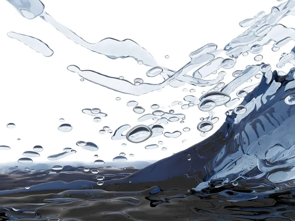 Spruzzando Acqua Pura Frizzante Blu Sfondo Astratto Della Natura Illustrazione — Foto Stock