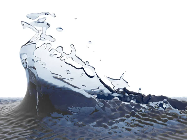 Splashing Blue Sparkling Pure Water Abstract Nature Background Render Illustration — Stock Photo, Image