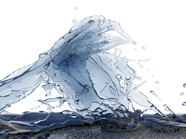 Stänkande Blå Gnistrande Rena Vatten Abstrakt Natur Bakgrund Render Illustration — Stockfoto