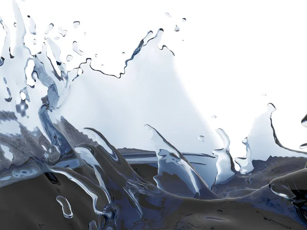 Splashing Blue Sparkling Pure Water Abstract Nature Background Render Illustration — Stock Photo, Image