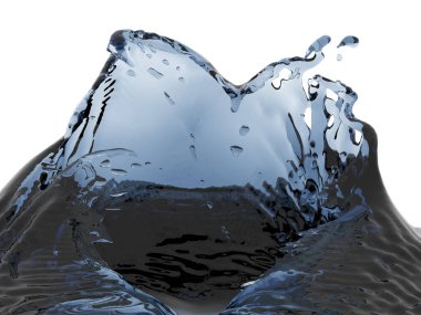 Mavi saf su sıçramasına. Soyut doğa arka plan. 3D render illüstrasyon