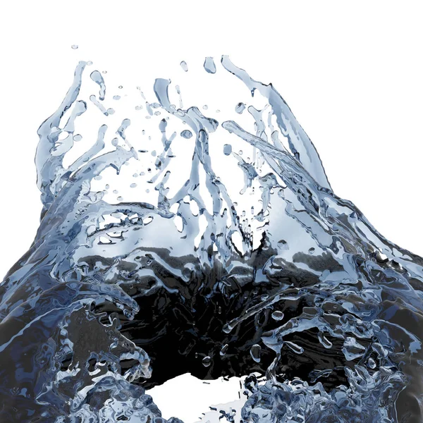 Salpicando Agua Pura Azul Fondo Abstracto Naturaleza Ilustración Renderizado —  Fotos de Stock