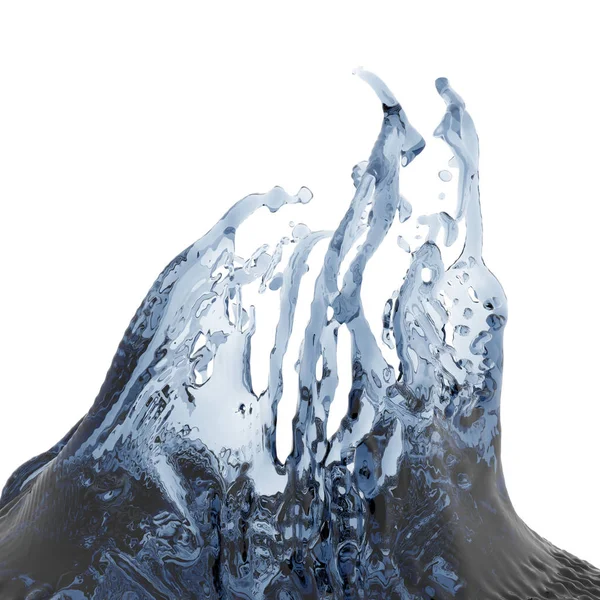 Blauwe Zuiver Water Spatten Abstracte Aard Achtergrond Render Illustratie — Stockfoto