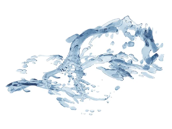 Spruzzando Acqua Pura Blu Sfondo Astratto Della Natura Illustrazione Rendering — Foto Stock